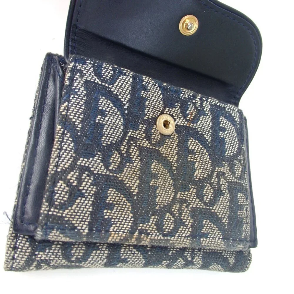 Authentic Christian Dior Trotter wallet leather/canvas [Used]